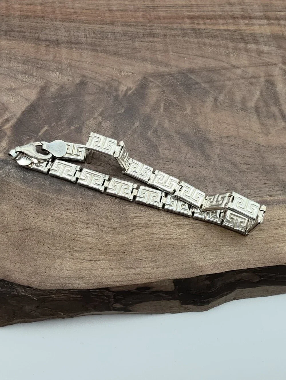 Vintage Paolo Romeo 925 Sterling Silver Greek Key Bracelet